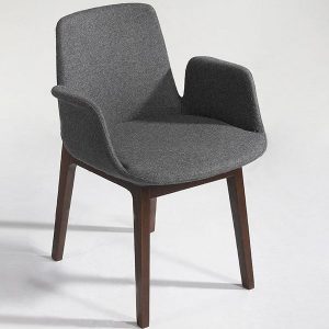 Eiffle Wood Fabric Arm Chair